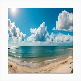 Panoramic View Of The Beach Canvas Print