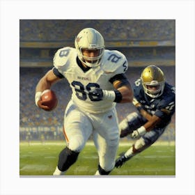 Fearless Runner Football Athlete in Motion Canvas Print