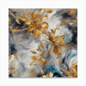 Gold Flowers Canvas Print