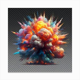 Colorful Explosion On Transparent Background Canvas Print