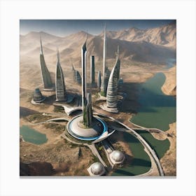 Futuristic City 349 Canvas Print