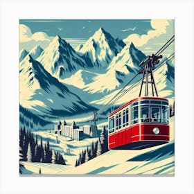 Gondola In The Mountains Canvas Print