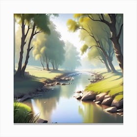 River In The Forest 32 Canvas Print