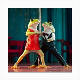 Firefly Frogs, Dancing, Tango, Female Frog, Male Frog, Argentine Restaurant, Matching Clothes, Livel (9) Canvas Print