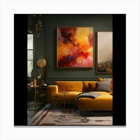 Yellow Couch Living Room Canvas Print