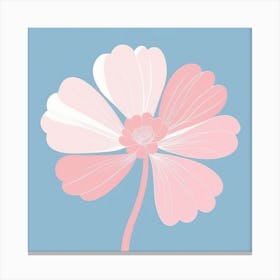 A White And Pink Flower In Minimalist Style Square Composition 416 Canvas Print