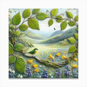 Bird In The Meadow Canvas Print