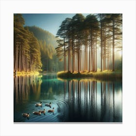 Sunrise In The Forest 42 Canvas Print