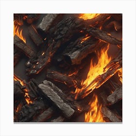 Fire Logs 4 Canvas Print