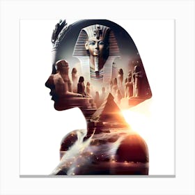 Egyptian Woman Silhouette Canvas Print