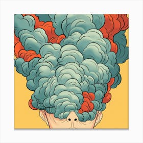 Man With A Head Full Of Clouds Canvas Print