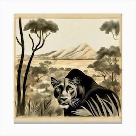 Black Leopard Canvas Print