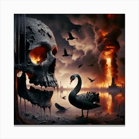 Apocalyptic Black Swan Canvas Print