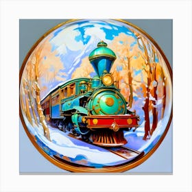 Train In The Snow Canvas Print