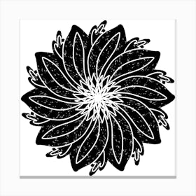 Black And White Flower 3 Canvas Print