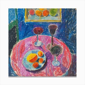 Table With Wine Matisse Style 6 Canvas Print