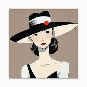 Woman in a Hat 13 Canvas Print