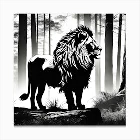 Lion In The Forest 14 Canvas Print