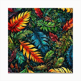 Colorful Feathers 9 Canvas Print