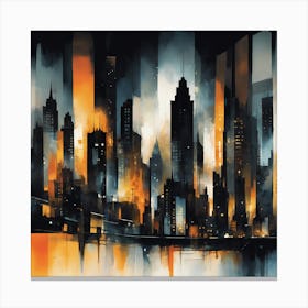 New York City At Night Canvas Print