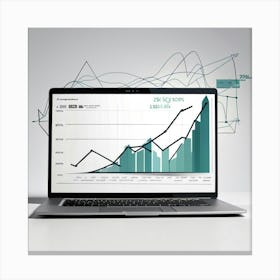 Laptop With Graphs 3 Canvas Print