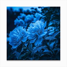 Firefly Blue Hour Floral Coolness Flowers Captured In The Cool, Blue Tones Of Twilight 3 Stampe su tela