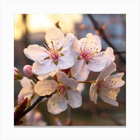 Cherry Blossoms At Sunset Canvas Print