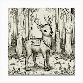 Deer In The Woods 82 Canvas Print