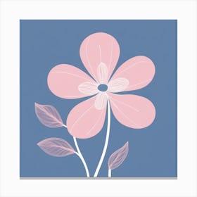 A White And Pink Flower In Minimalist Style Square Composition 577 Canvas Print