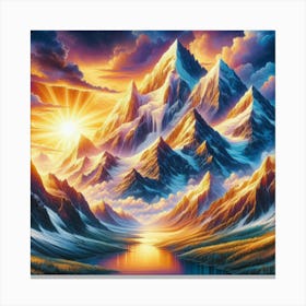 Sunrise In The Mountains 3 Canvas Print