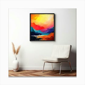 Mock Up Canvas Framed Art Gallery Wall Mounted Textured Print Abstract Landscape Portrait (27) Canvas Print