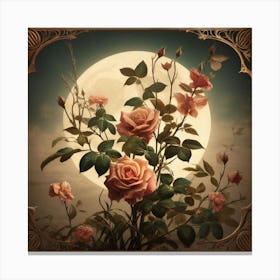 Moonlight Roses Canvas Print