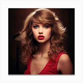 Taylor Swift in Red Canvas Print