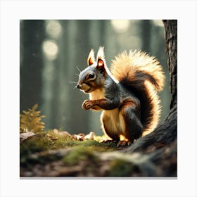 Squirrel In The Forest 218 Canvas Print