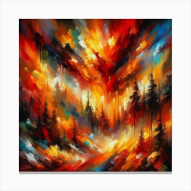 Fire In The Forest 18 Canvas Print