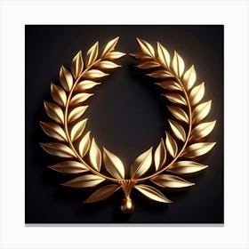 Golden Laurel Wreath 1 Canvas Print