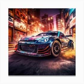 Race Car In A City Canvas Print