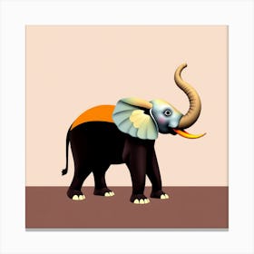 Elephant With Tusks Canvas Print