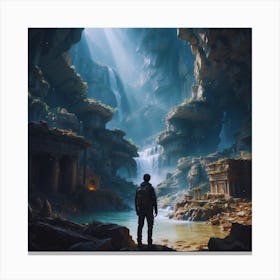 Man In A Cave Canvas Print
