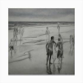 Children At The Beach Canvas Print
