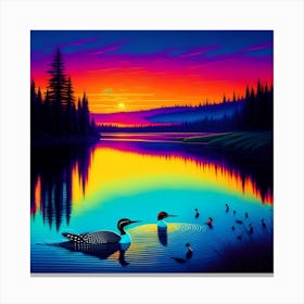 LOON FAMILY OUTING Canvas Print