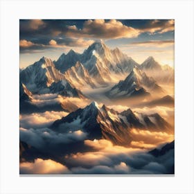 Sunrise Over Mountains Canvas Print