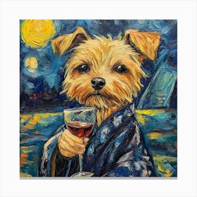 Dog In Bathrobe 3 Canvas Print