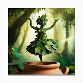 Dancing Green Plant Canvas Print