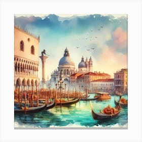 Watercolor Of Venice 7 Canvas Print