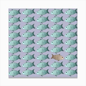 Fishes Pattern Background Theme Art Canvas Print