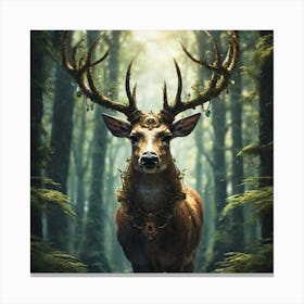 Deer In The Forest 57 Canvas Print