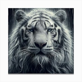 White Tiger In The Rain 3 Canvas Print