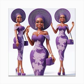 African Woman In Purple Dress Canvas Print