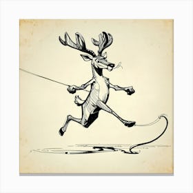 Deer Jumping Rope 1 Canvas Print